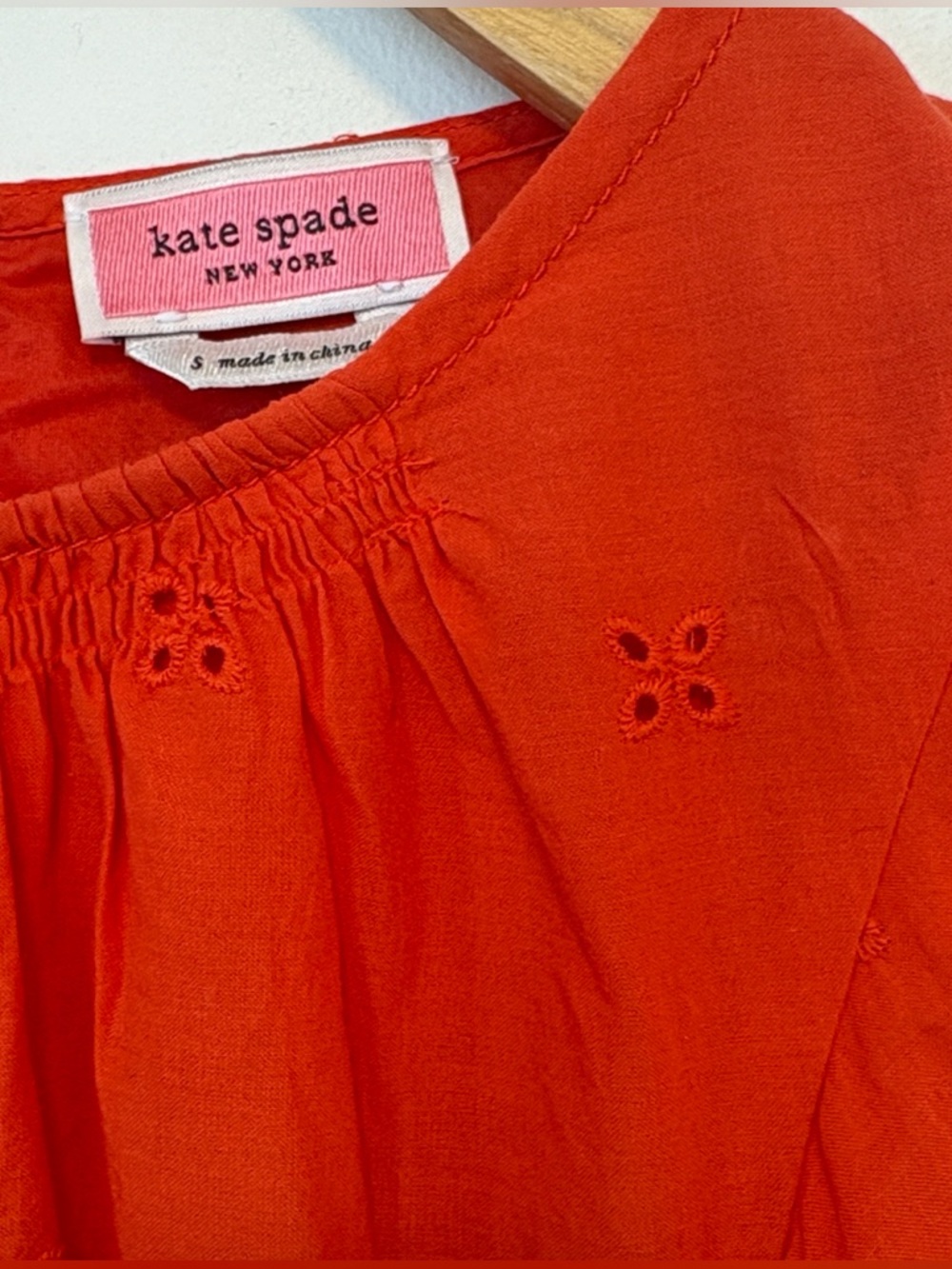 Kate Spade Orange Eyelet
Ruffle Top Blouse , sz : small - Picture 7 of 8